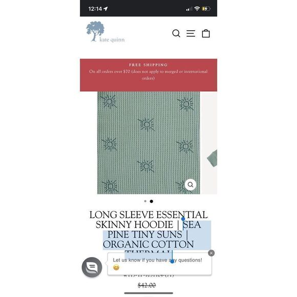 KATE QUINN LONG SLEEVE HENLEY DRESS BEAR SEA PINE TINY SUNS ORGANIC - Picture 5 of 5